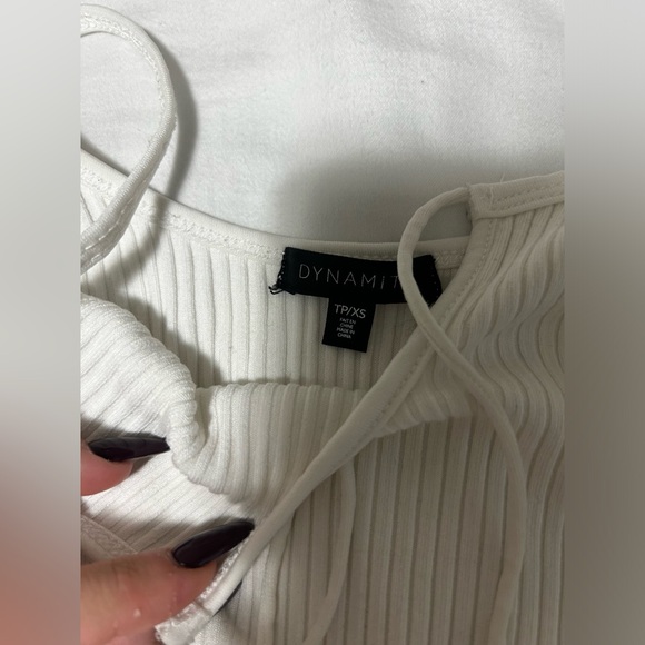 Front tie off the shoulder longsleeve bodysuit - Picture 5 of 5